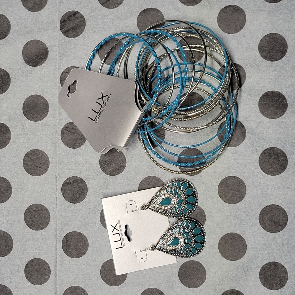 LUX earings and bracelets